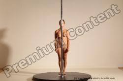 Nude Gymnastic poses Woman White Slim medium blond Dancing Dynamic poses Pinup